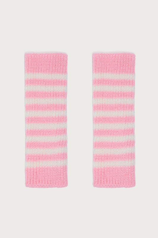 Striped Knit Fingerless Gloves