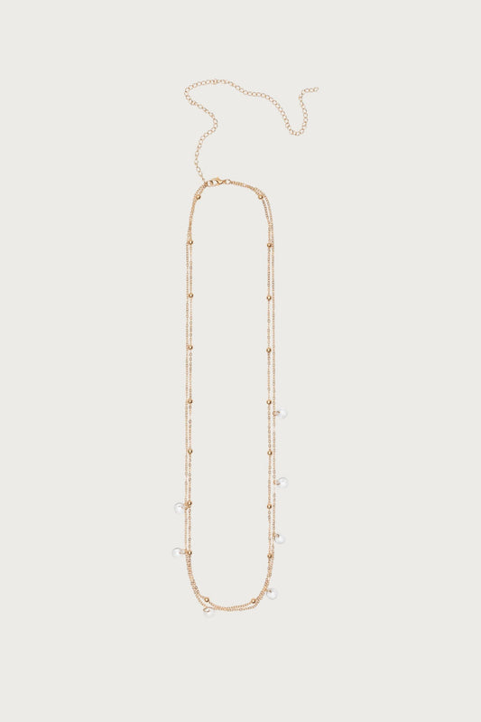 Gem & Bead Double Belly Chain