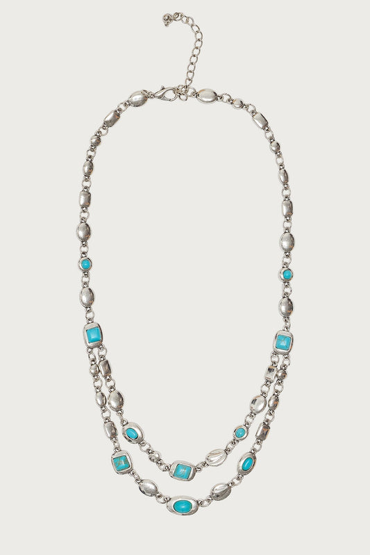 Mixed Gemstone Layered Necklace
