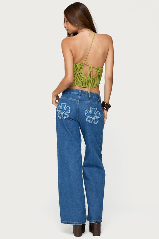 Daley Asymmetric One Shoulder Crochet Top