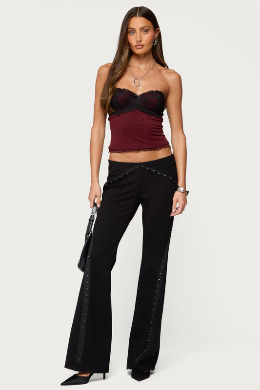 Contrast Lacey Mesh Bra Top