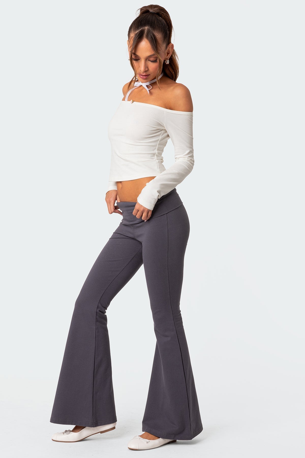 Naomi Foldover Flared Leggings