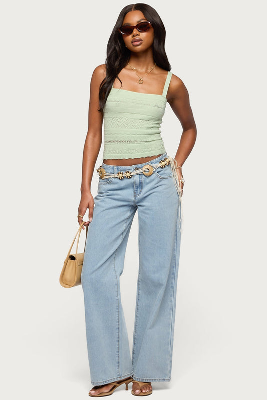 Naia Pointelle Knit Tank Top