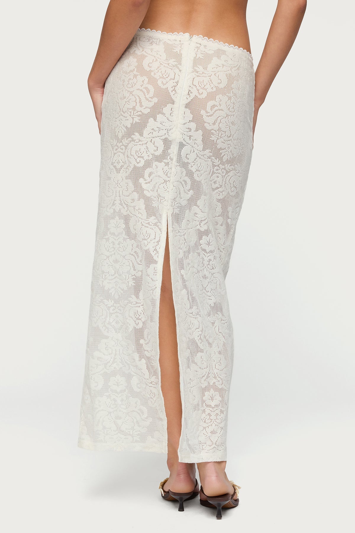 Violette Sheer Lace Maxi Skirt