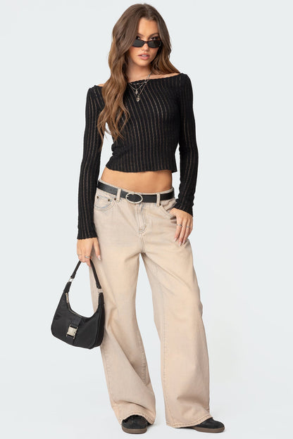 Dusty Washed Low Rise Baggy Jeans