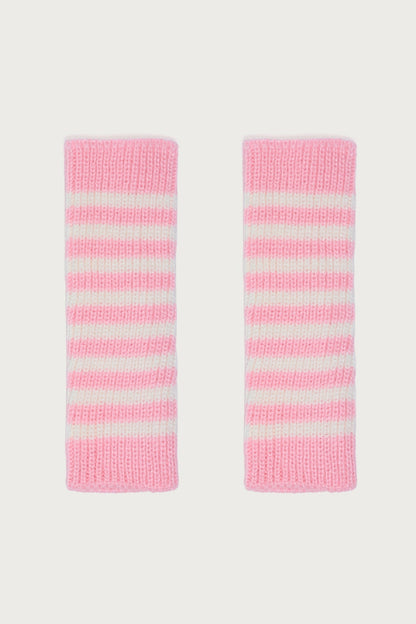 Striped Knit Fingerless Gloves