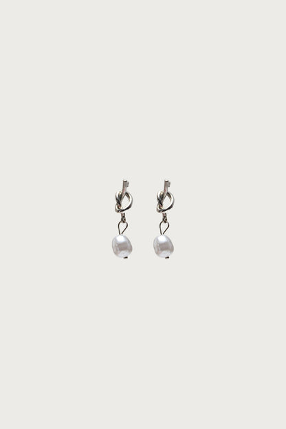 Knotted Pearl Charm Earrings