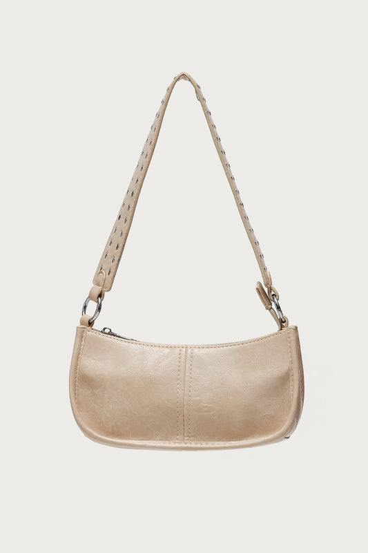 Studded Strap Faux Leather Bag