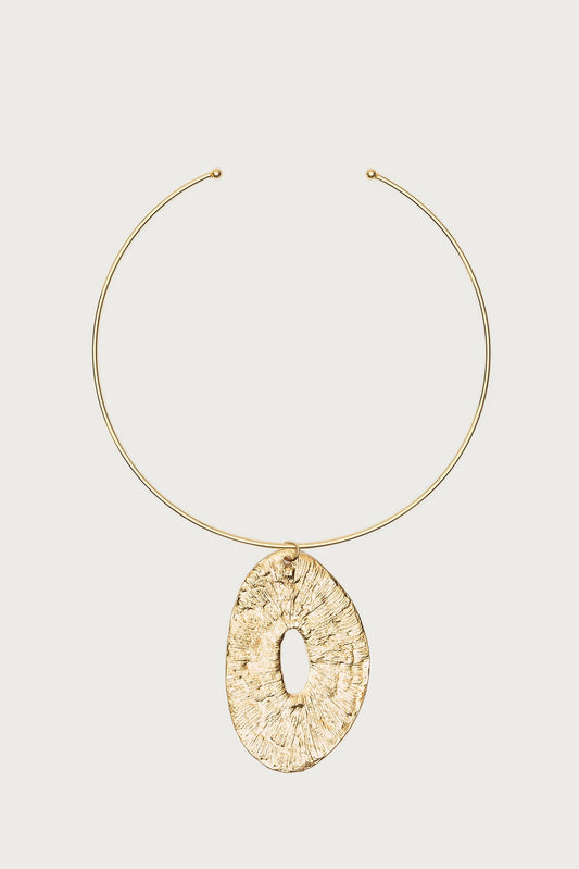 Abstract Pendant Cuff Necklace
