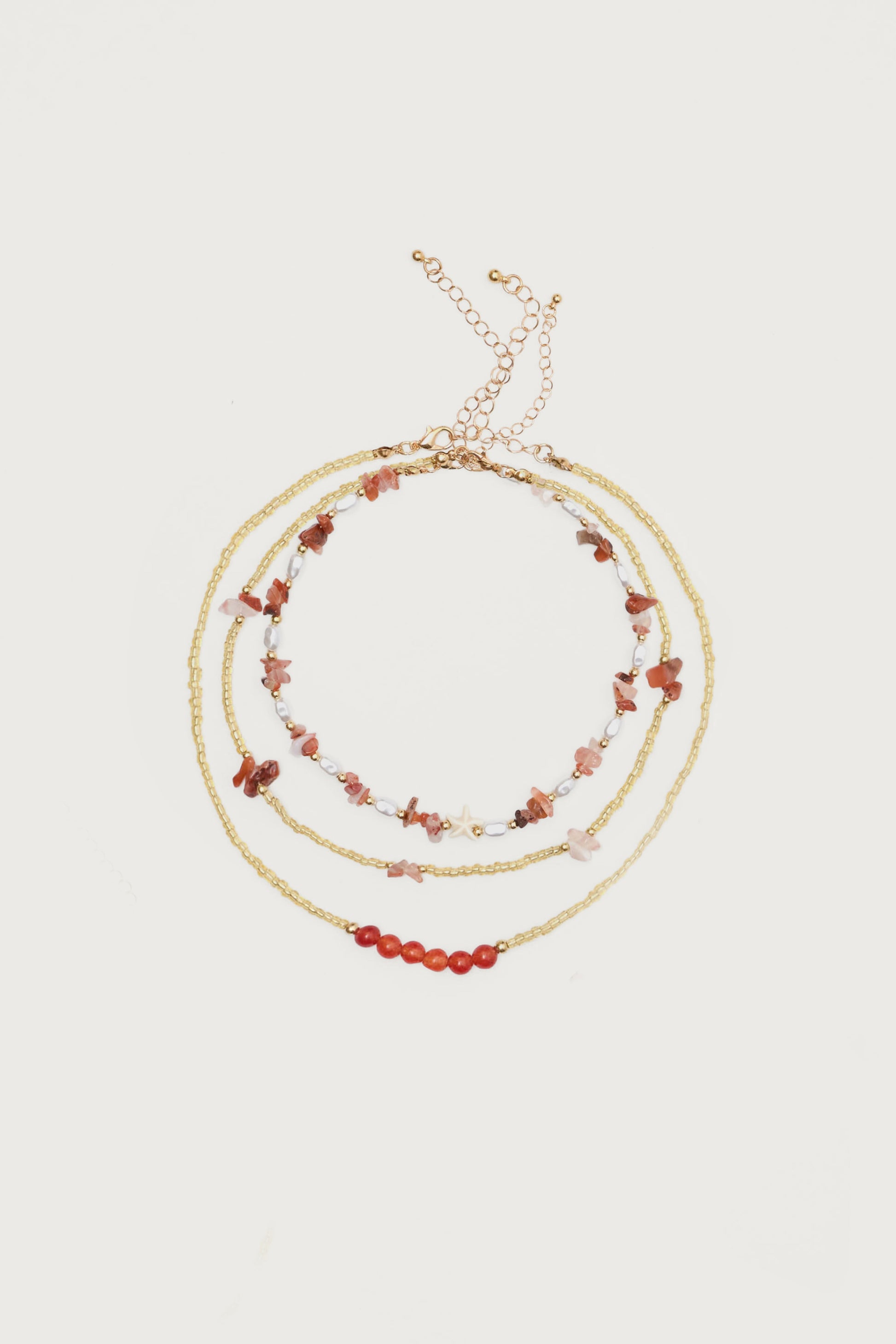 Pearly Beaded Layered Necklace