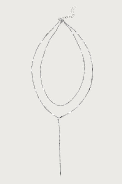 Cascading Disc Chain Layered Necklace