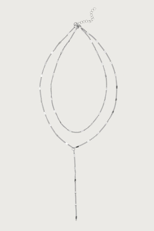 Cascading Disc Chain Layered Necklace