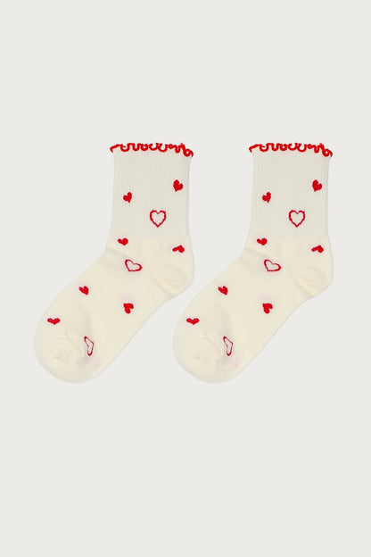 Contrast Frilly Socks
