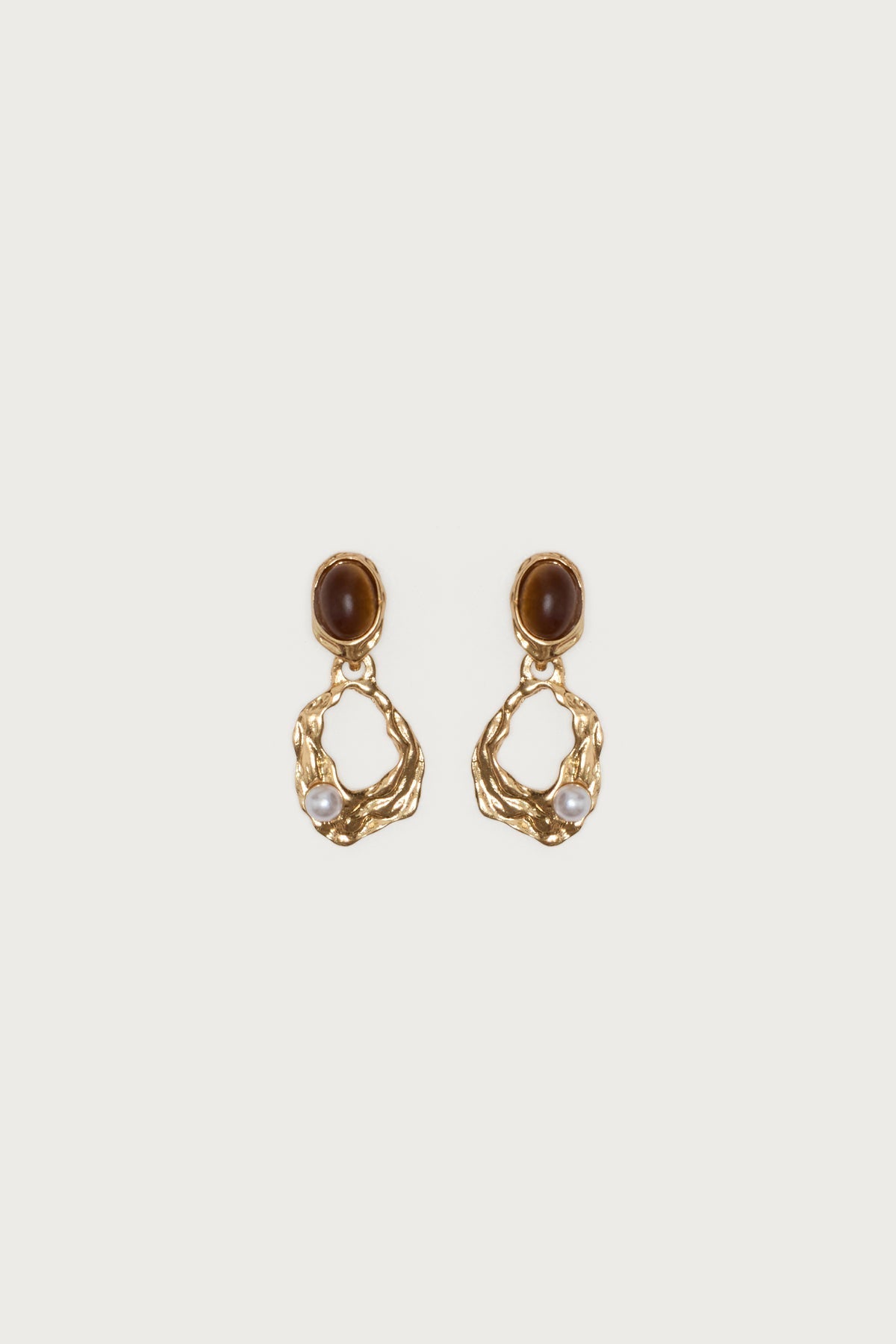 Faux Tiger Eye Abstract Earrings