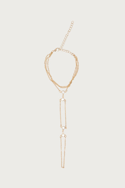 Rhinestone Layered Hand Chain
