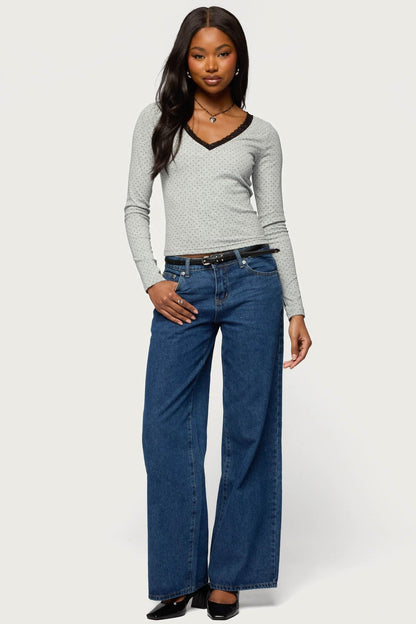 Morah Lacey Polka Dot Top