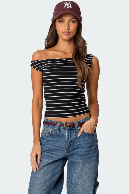 Keryn Striped Off Shoulder Top