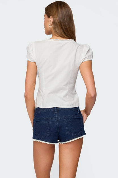 Antonella Cotton Button Up Top