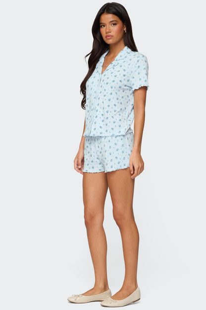 Camden Floral Pointelle Button Up Shirt