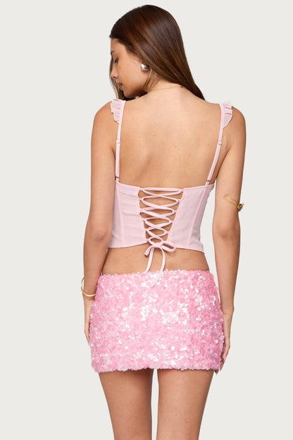 Wynne Chiffon Ruffle Corset
