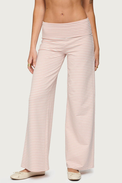 Lilah Striped Fold Over Pants