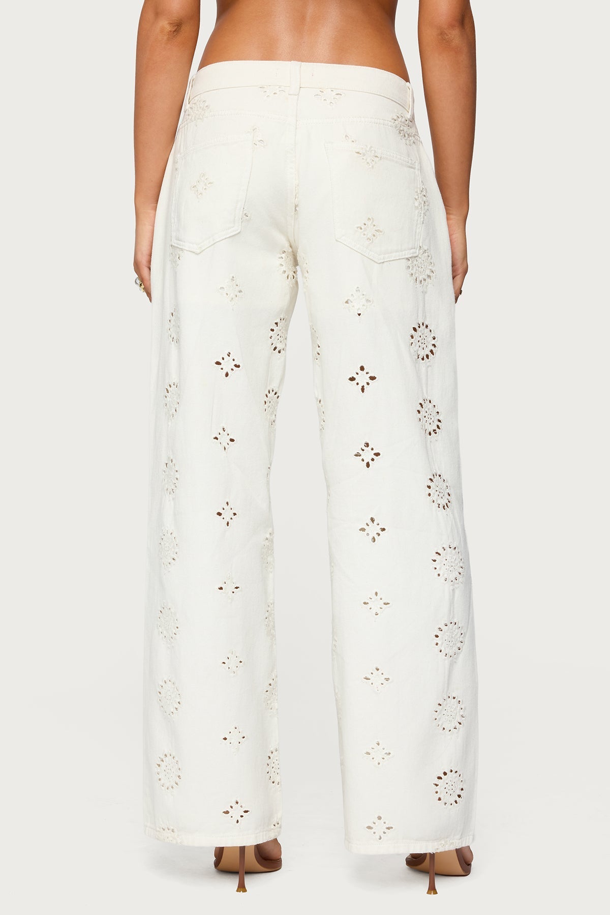 Eyelet Low Rise Baggy Jeans