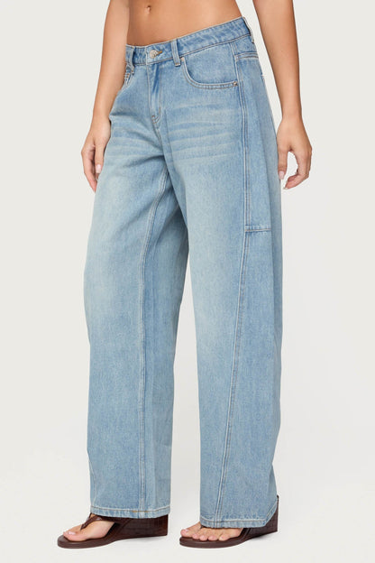 Korie Low Rise Barrel Leg Jeans