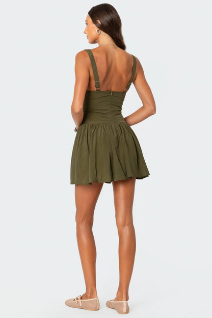 Drop Waist Smocked Mini Dress