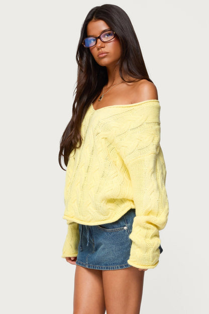 Inga Oversized Cable Knit Sweater