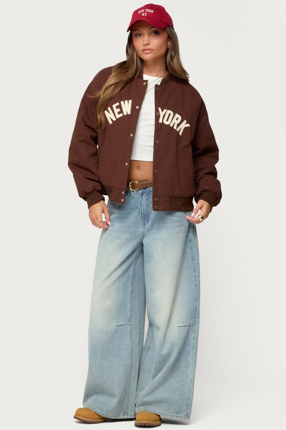 Big Apple Oversized Bomber Jacket