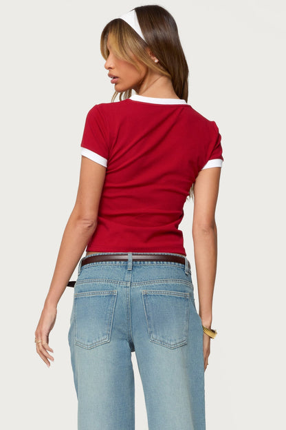 Santa Monica V Neck T Shirt