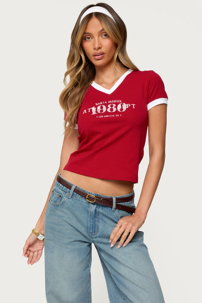 Santa Monica V Neck T Shirt