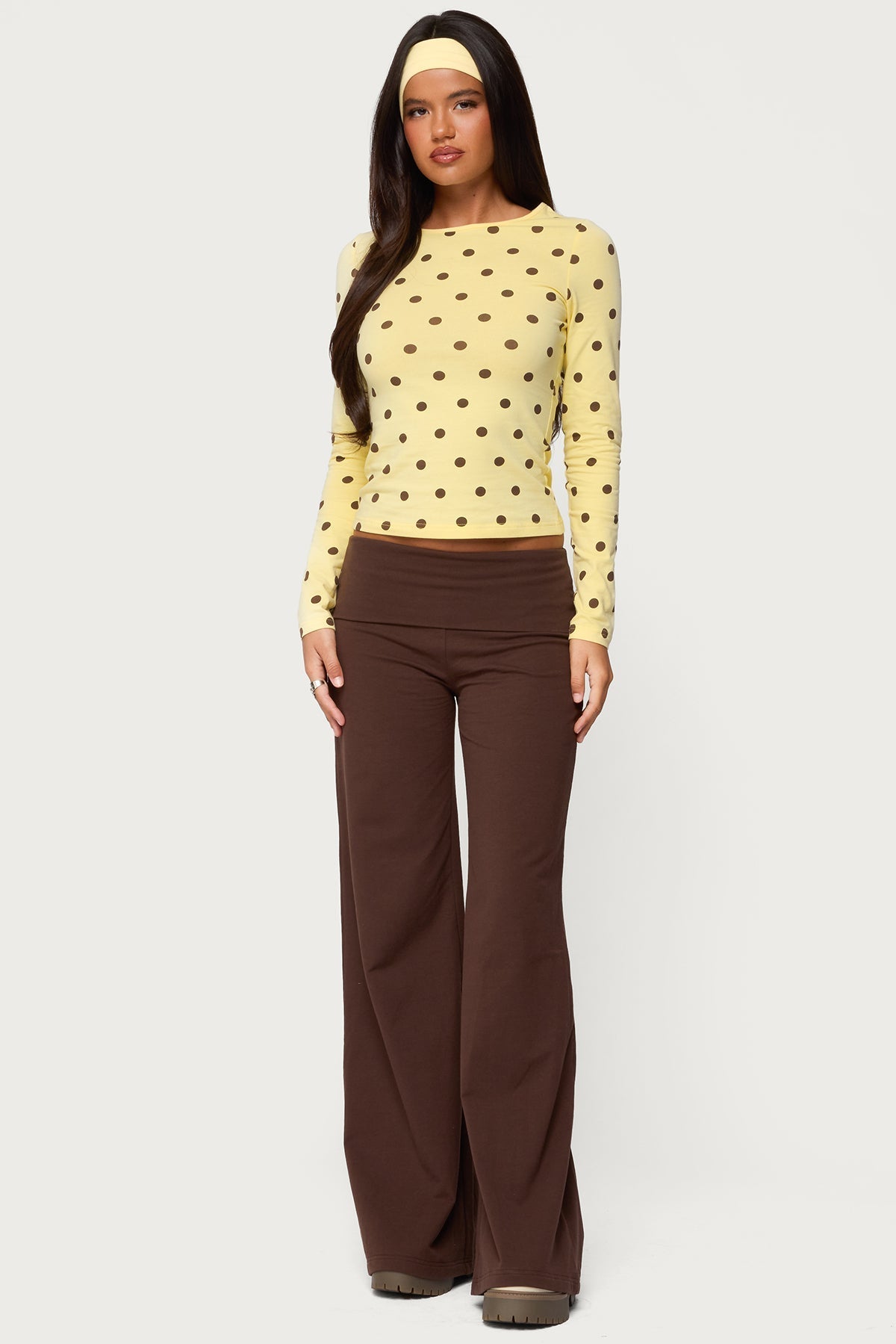Wide Leg Foldover Pants