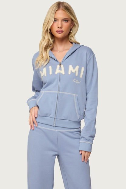Miami Babe Zip Up Hoodie