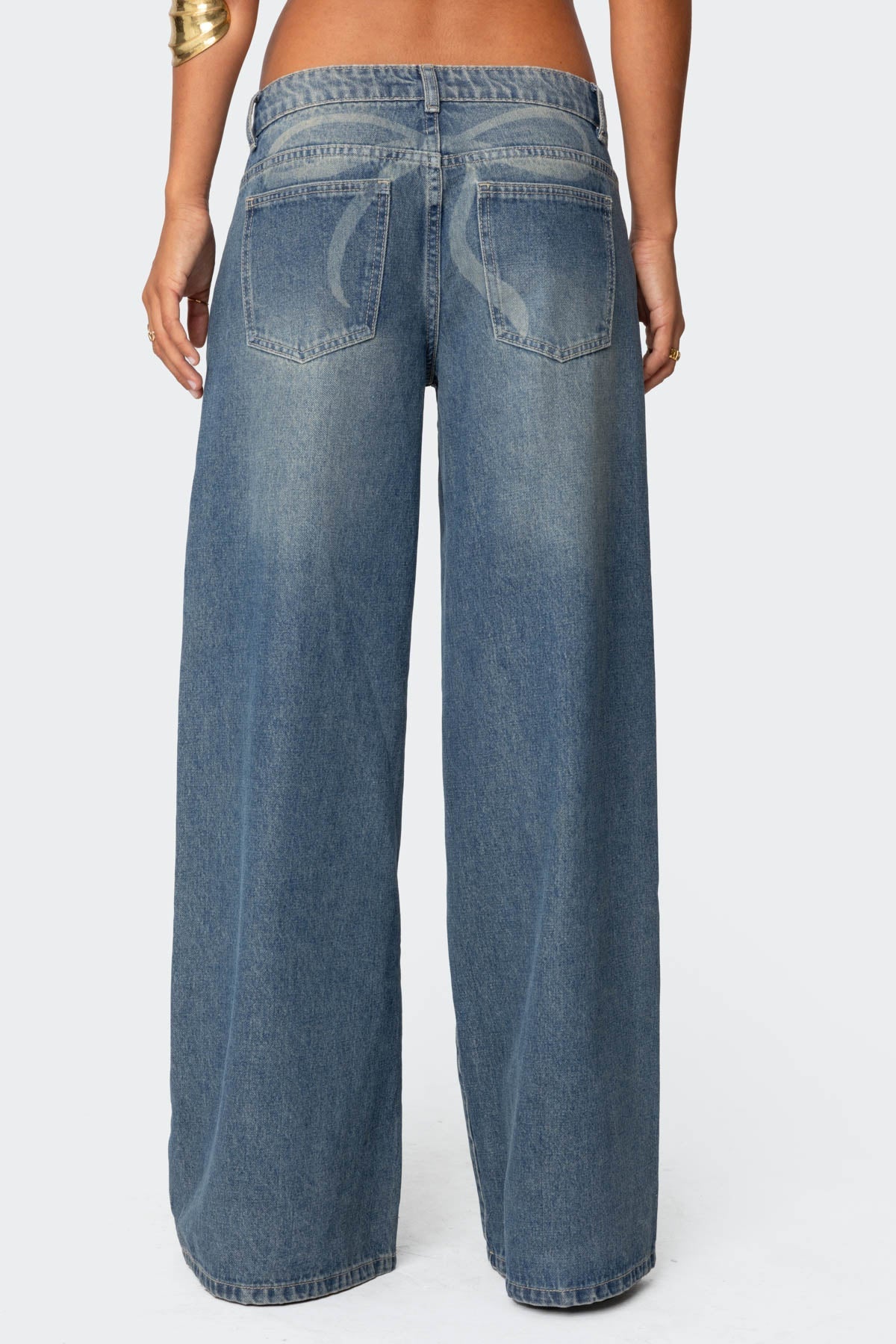 Vyxen Vintage Washed Low Rise Baggy Jeans