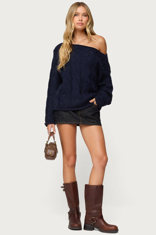 Camelia Denim Mini Skort