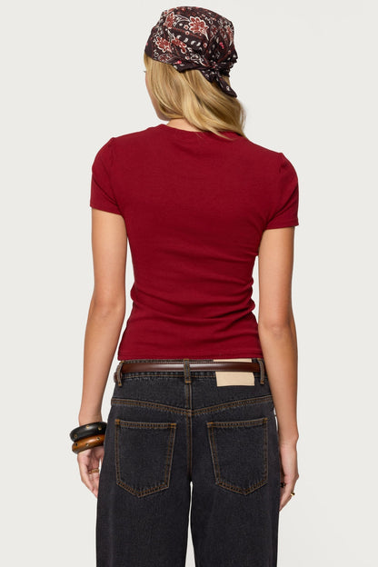 Daphney Ribbed T Shirt