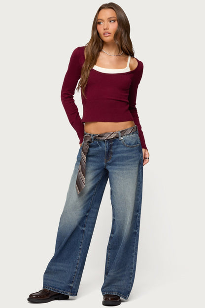Cecile Layered Long Sleeve Top