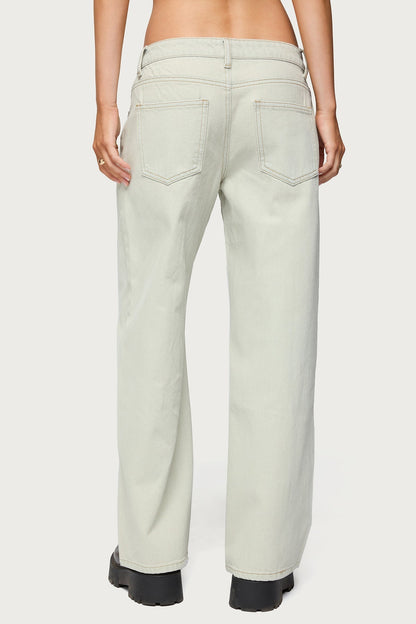 Petite Raelynn Washed Low Rise Baggy Jeans