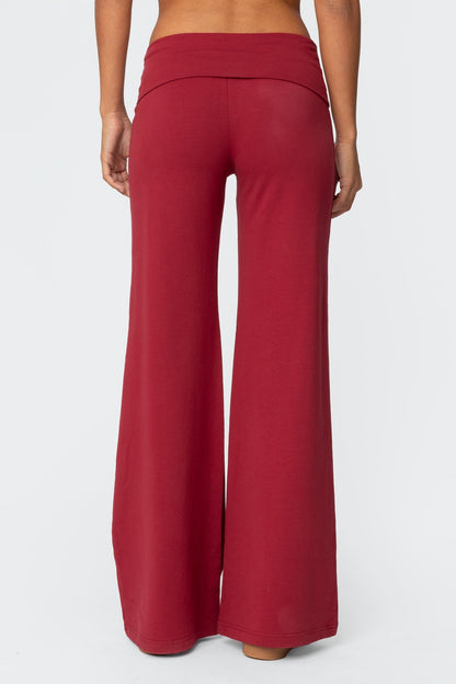 Wide Leg Foldover Pants