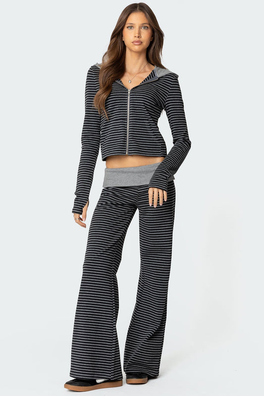 Meggy Striped Foldover Pants