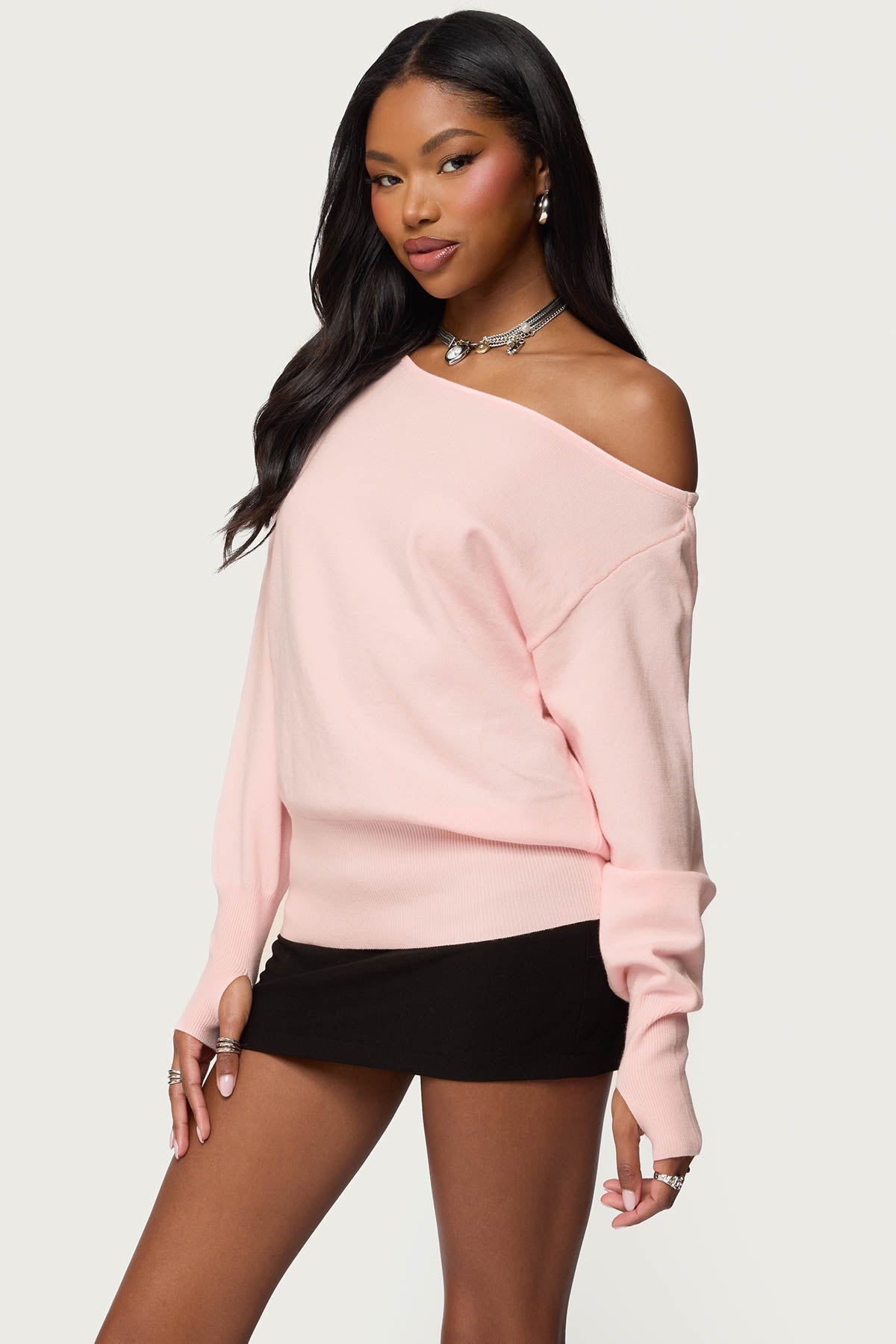 Off Shoulder Oversized Sweater