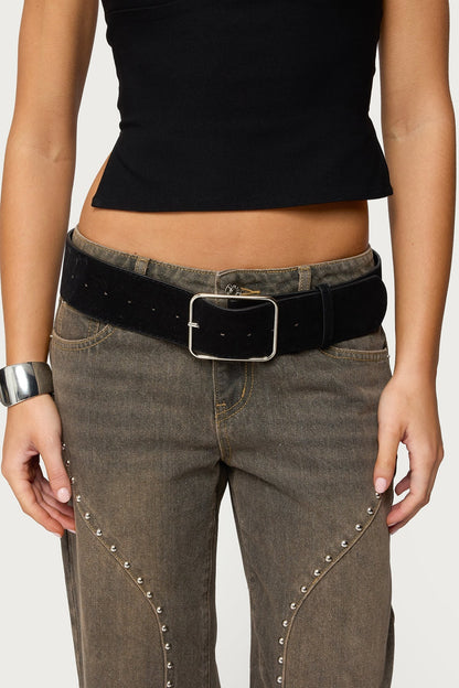 Chunky Faux Suede Belt
