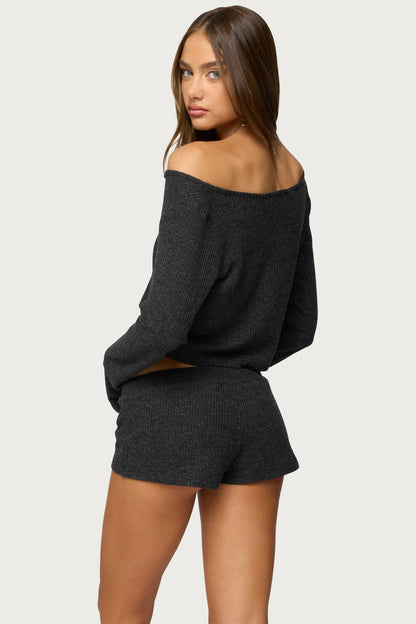 Teddy Cropped Waffle Top
