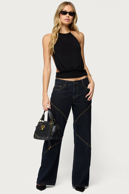 Damarey Chain Backless Halter Top