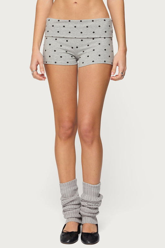 Chelsie Polka Dot Foldover Shorts