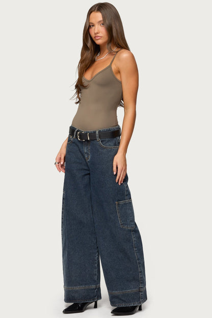Teaghan V Neck Fitted Bodysuit