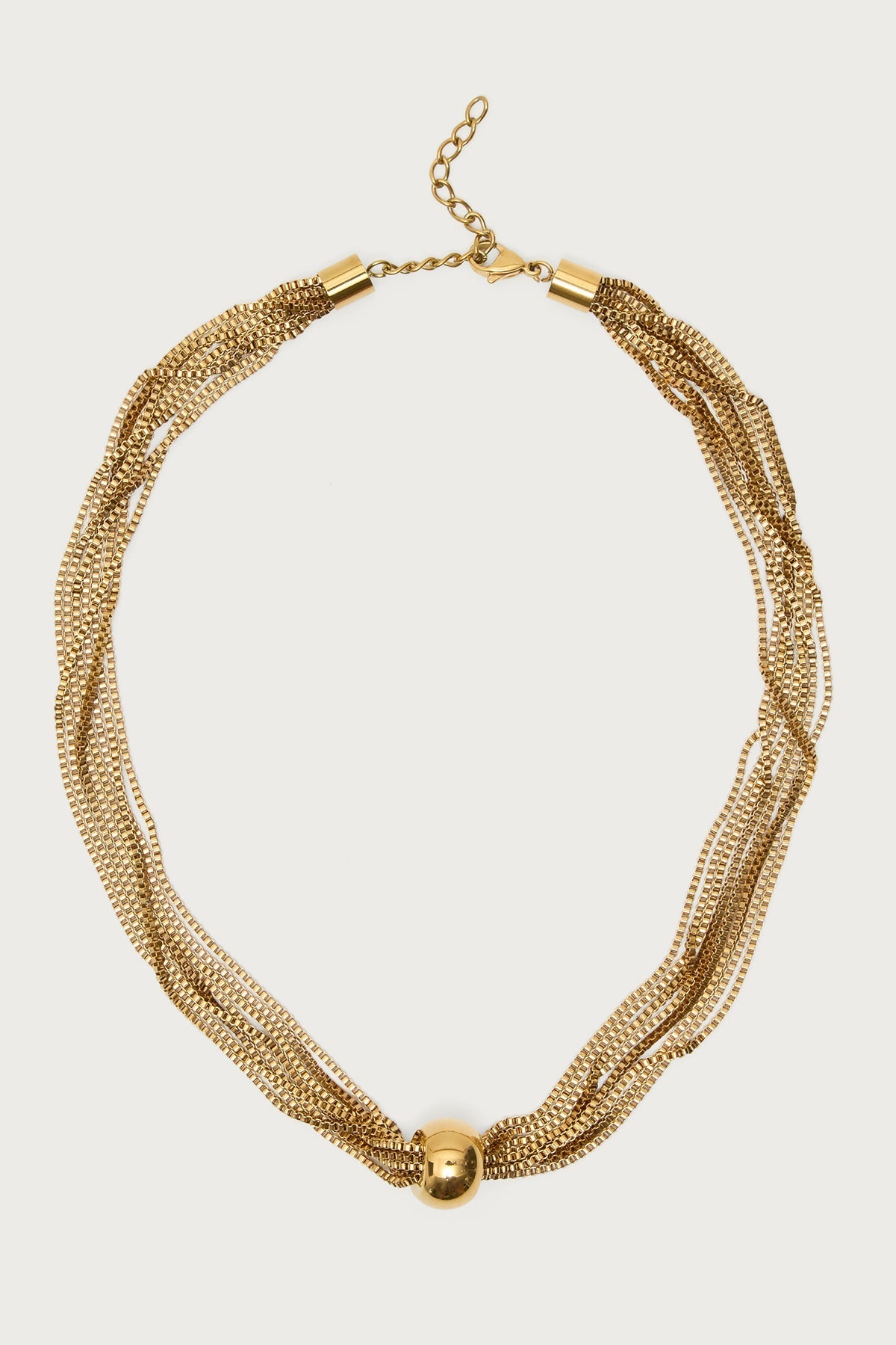 Layered Chain Ball Pendant Necklace