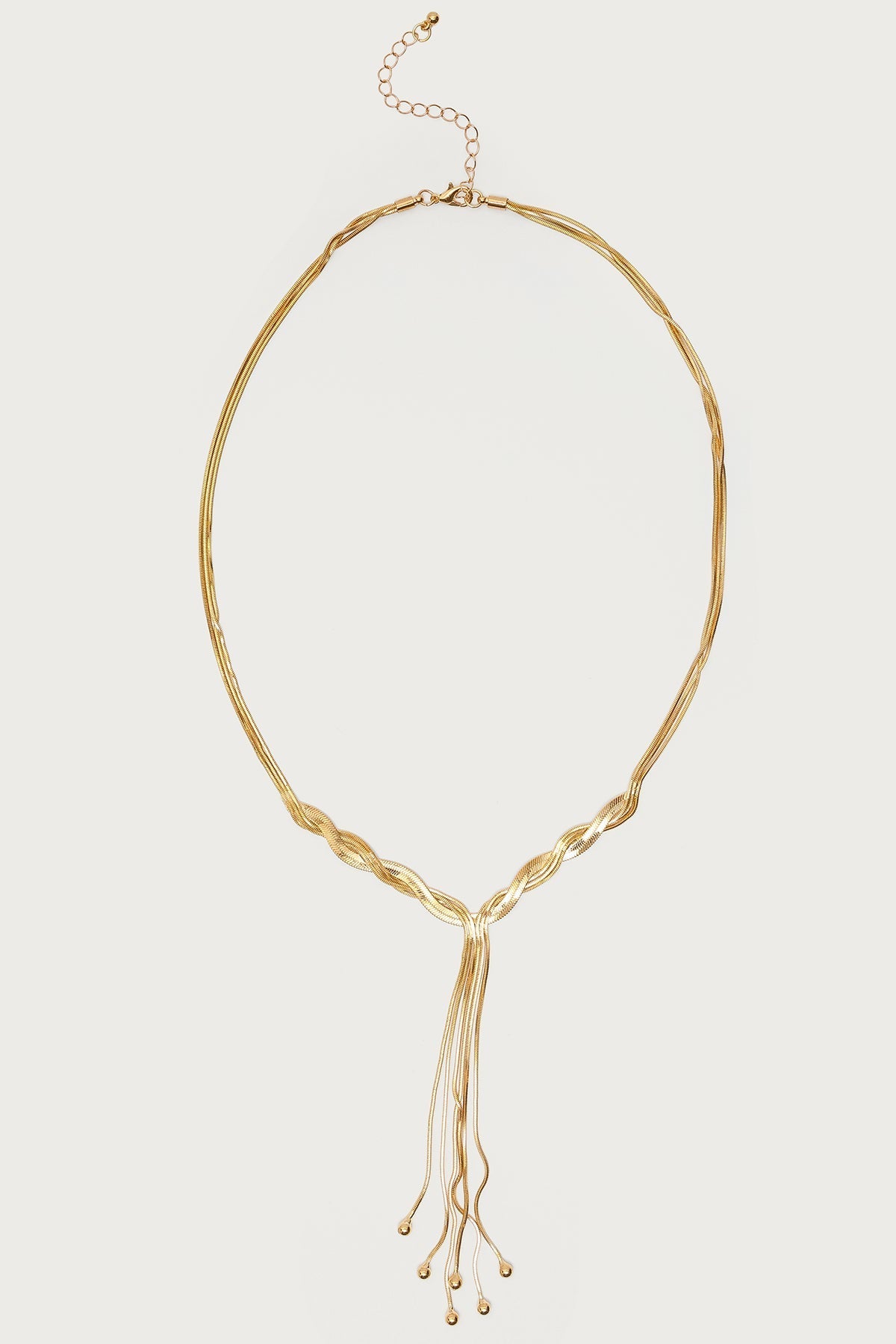 Braided Cascading Chain Necklace