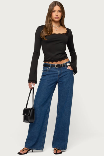 Kailin Lacey Flared Sleeve Top